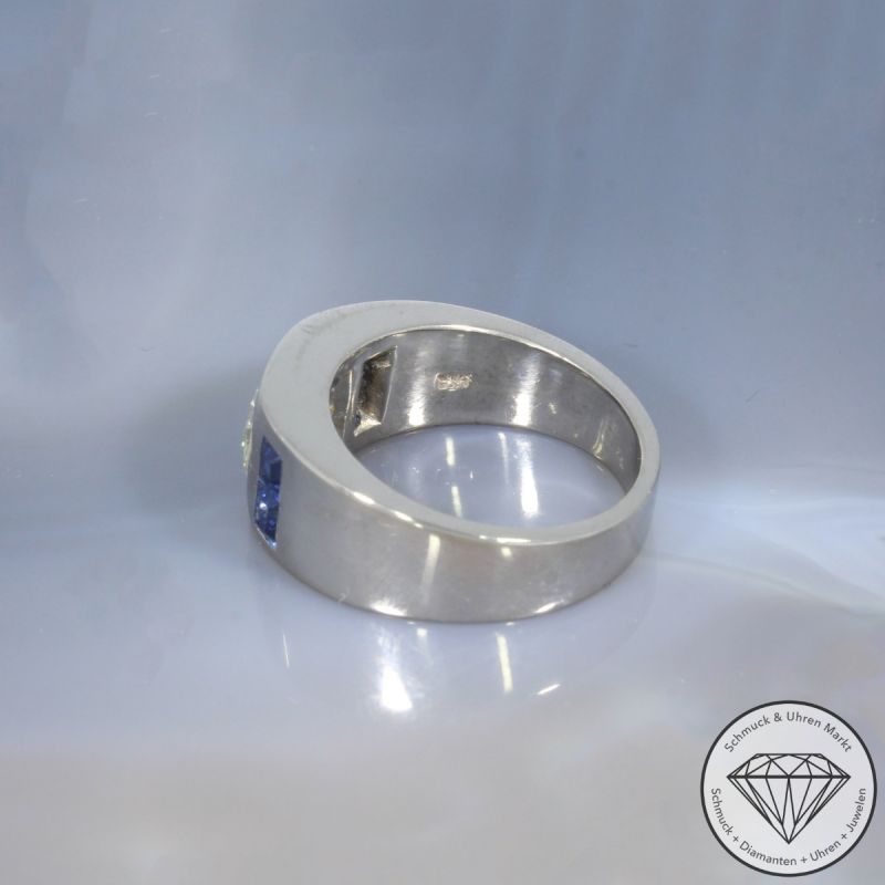 Wert 23800 € Brillant Saphir Ring in 585er 14 K Weißgold - 101805