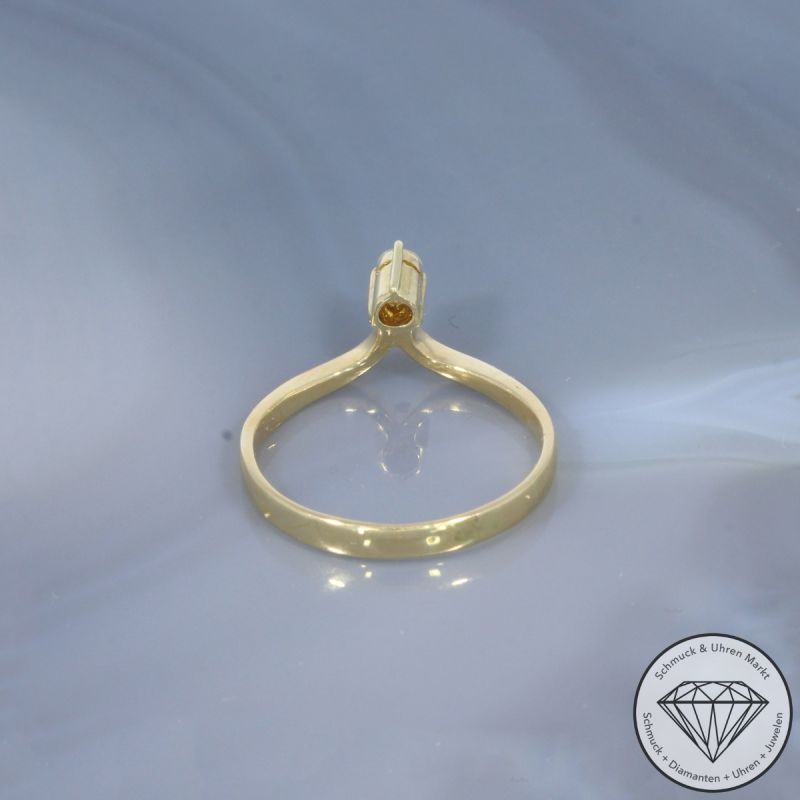 Wert 890 € Solitär Brillant Ring (ca. 0,10 carat) in 585er 14 K Gelbgold - 101808