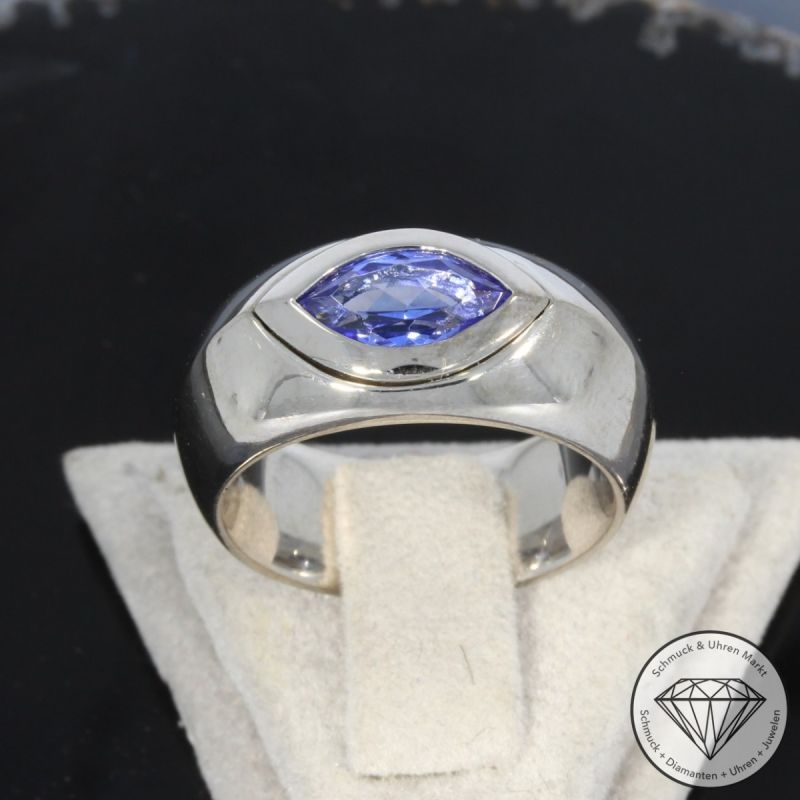 Wert 5900 € Tansanit Ring in 750er 18 K Weißgold - 101817