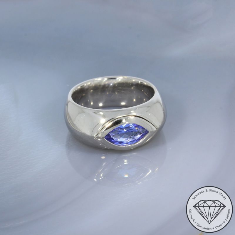 Wert 5900 € Tansanit Ring in 750er 18 K Weißgold - 101817