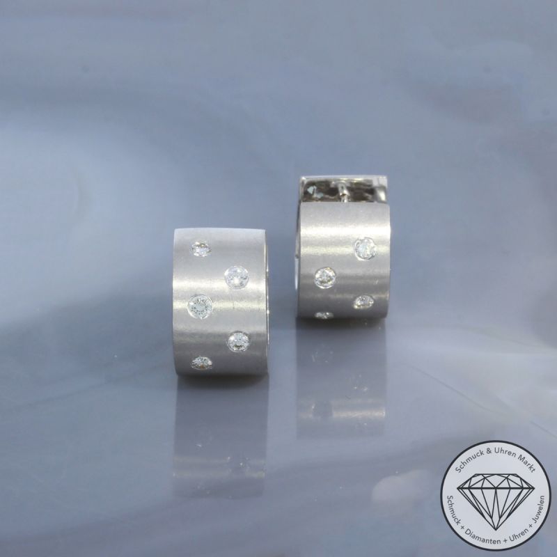 Wert 3490 € Brillant Ohrringe Creolen (ca. 0,30 carat) in 750er 18 K Weißgold - 101819