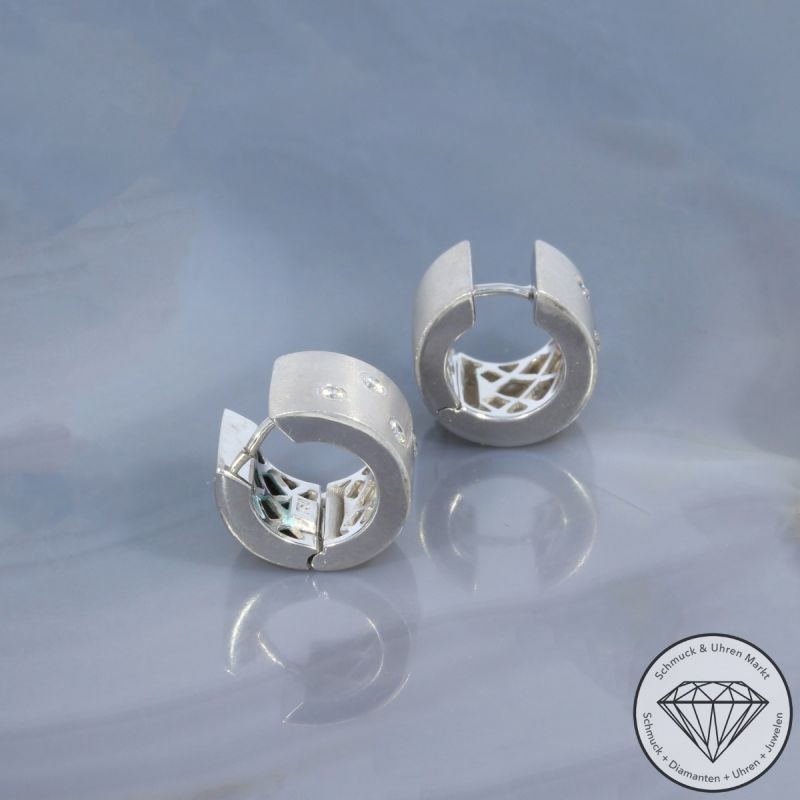 Wert 3490 € Brillant Ohrringe Creolen (ca. 0,30 carat) in 750er 18 K Weißgold - 101819