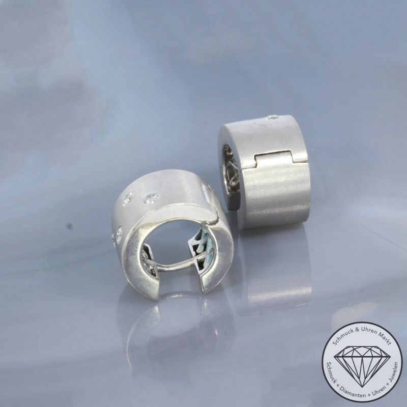 Wert 3490 € Brillant Ohrringe Creolen (ca. 0,30 carat) in 750er 18 K Weißgold - 101819