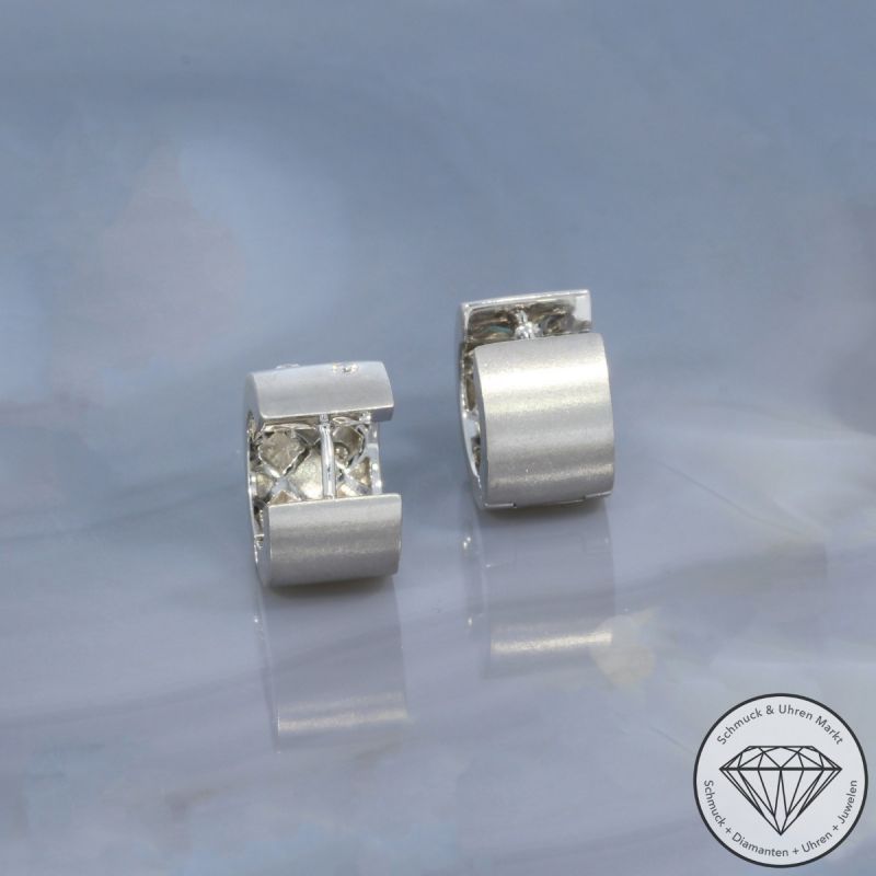 Wert 3490 € Brillant Ohrringe Creolen (ca. 0,30 carat) in 750er 18 K Weißgold - 101819