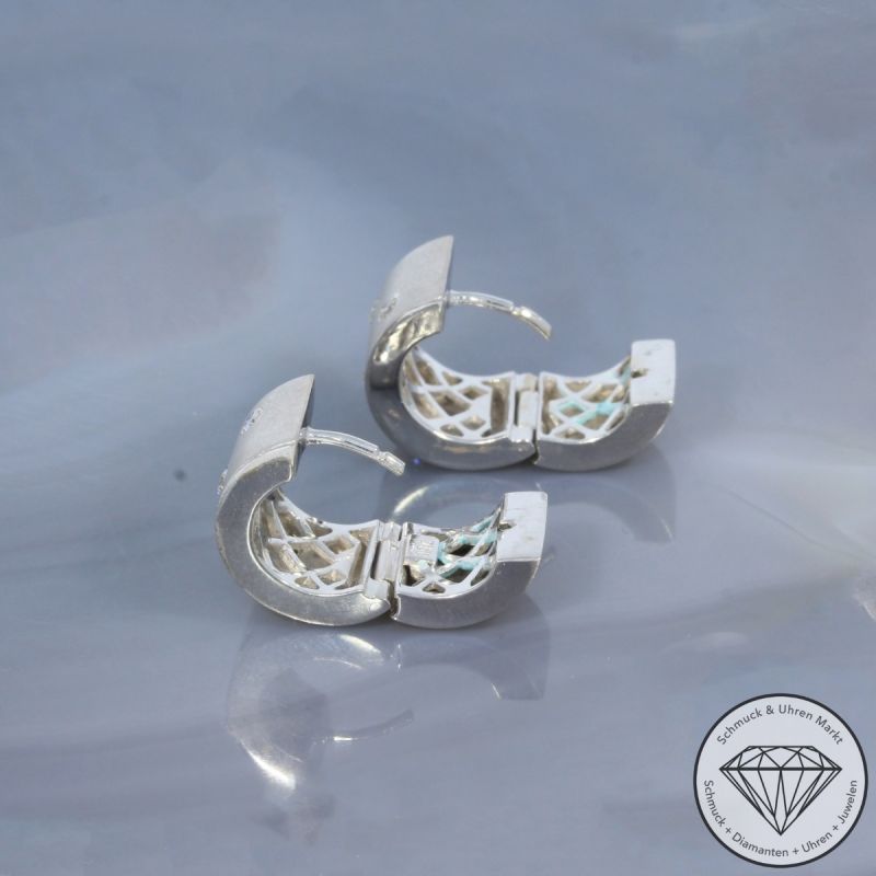 Wert 3490 € Brillant Ohrringe Creolen (ca. 0,30 carat) in 750er 18 K Weißgold - 101819