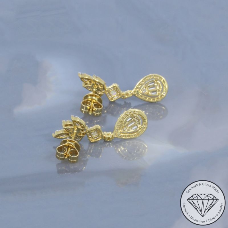 Wert 5050 € Brillant Diamant Ohrringe in 750er 18 K Gelbgold - 101825