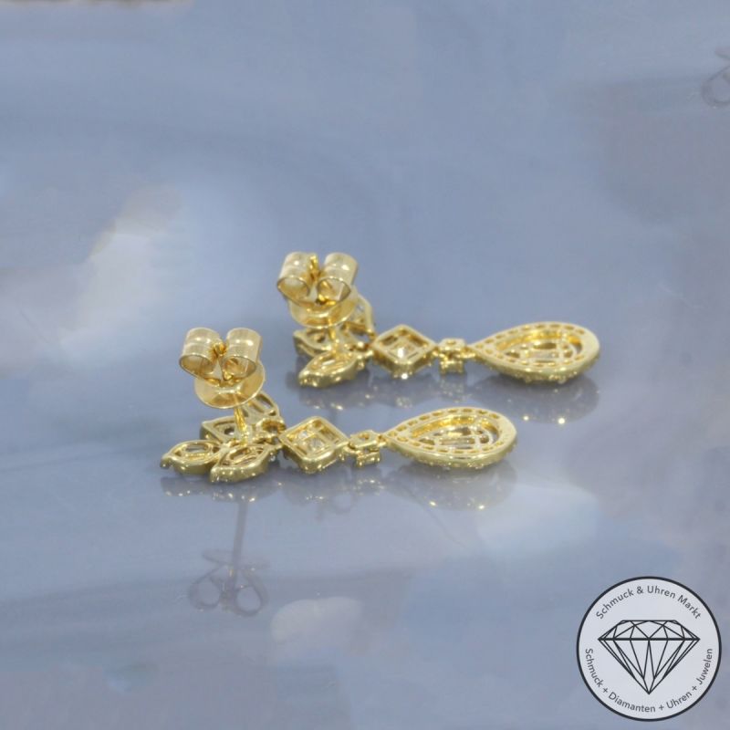 Wert 5050 € Brillant Diamant Ohrringe in 750er 18 K Gelbgold - 101825