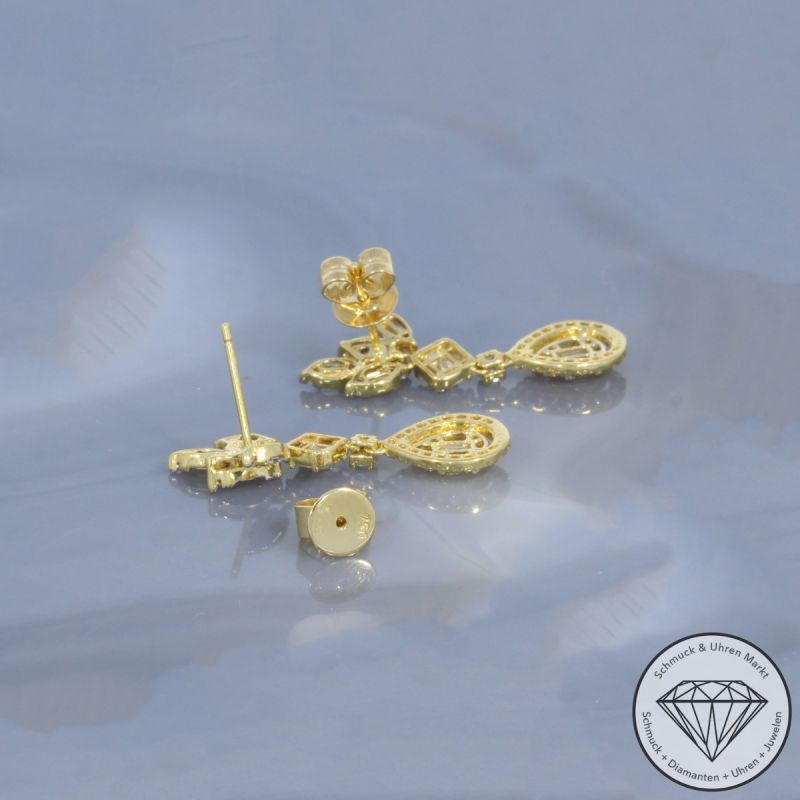 Wert 5050 € Brillant Diamant Ohrringe in 750er 18 K Gelbgold - 101825