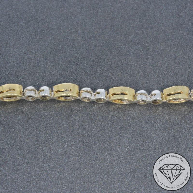 Wert 8900 € Bicolor Diamant Saphir Collier in 585er 14 K Gold - 101898