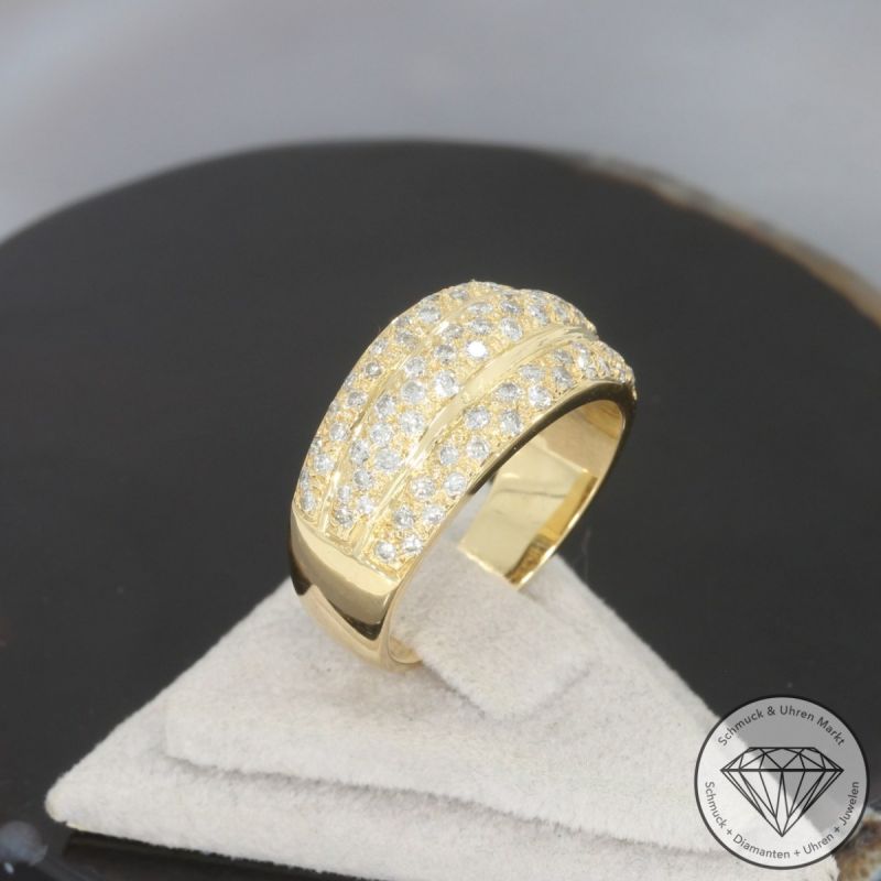 Wert 5390 € Brillant Ring (ca. 1,40 carat) in 750er 18 K Gelbgold - 101902