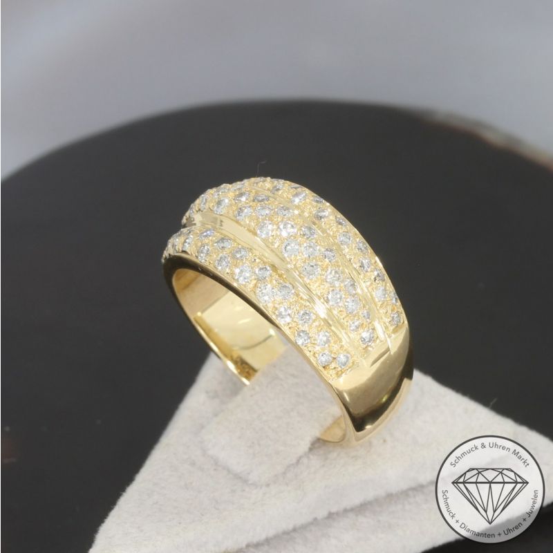 Wert 5390 € Brillant Ring (ca. 1,40 carat) in 750er 18 K Gelbgold - 101902