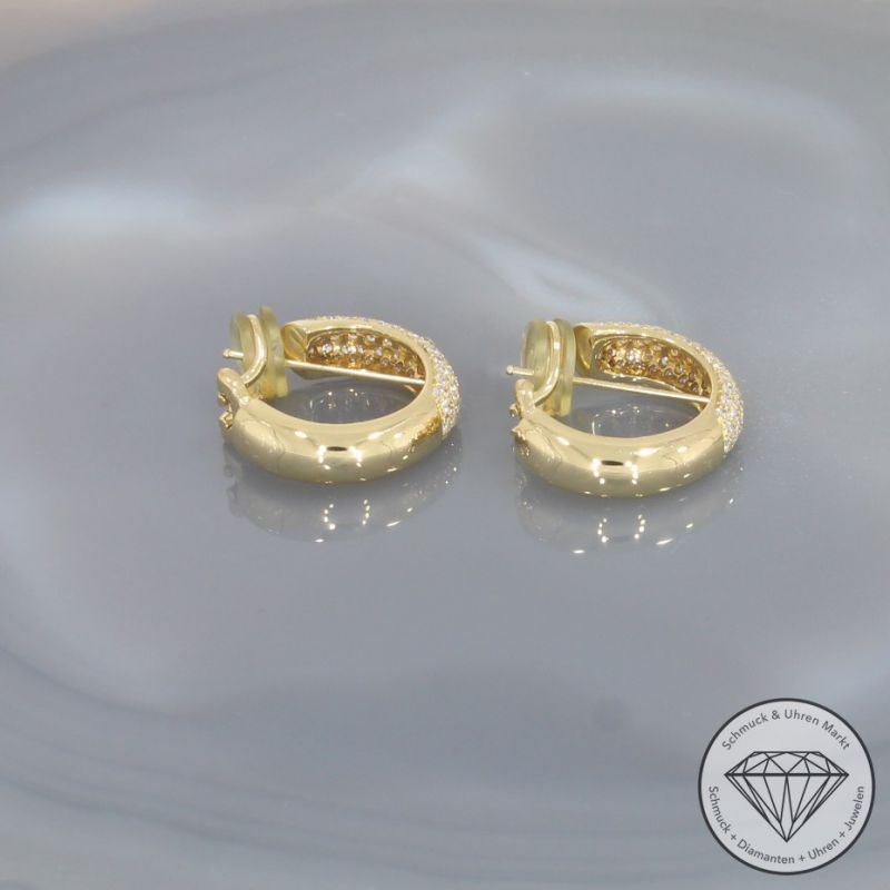 Wert 8550 € Brillant Ohrringe Creolen (ca. 3,00 carat) in 750er 18 K Gelbgold - 101909