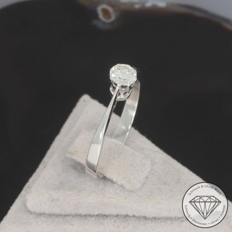 Wert 1590 € Solitär Brillant Ring (ca. 0,25 carat) in 750er 18 K Weißgold - 101916