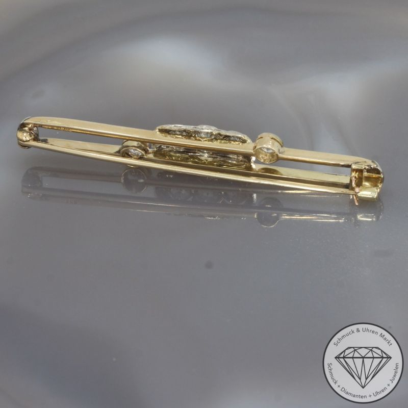 Wert 2900 € Diamant Brosche (ca. 1,07 carat) in 585er 14 K Gold - 101935