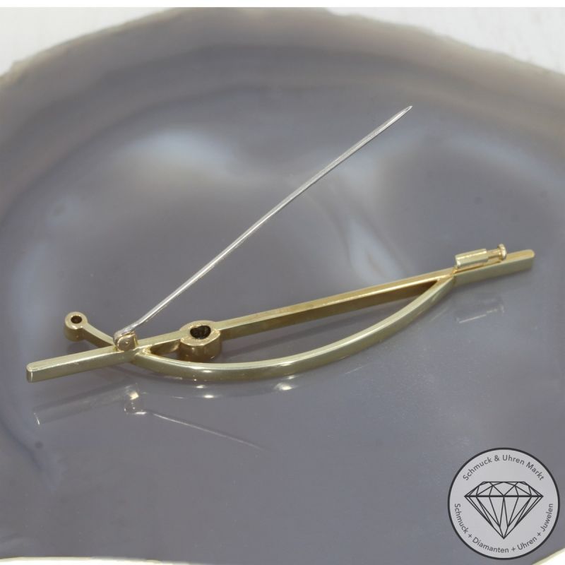 Wert 3300 € Brillant Saphir Brosche in 585er 14 K Gelbgold - 101969