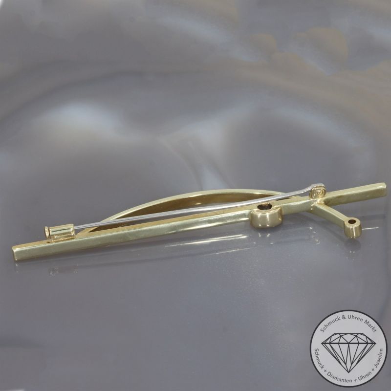 Wert 3300 € Brillant Saphir Brosche in 585er 14 K Gelbgold - 101969