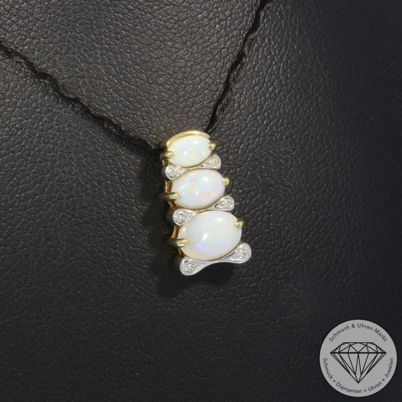 Wert 500 € Brillant Opal Anhänger in 585er 14 K Gelbgold - 102013
