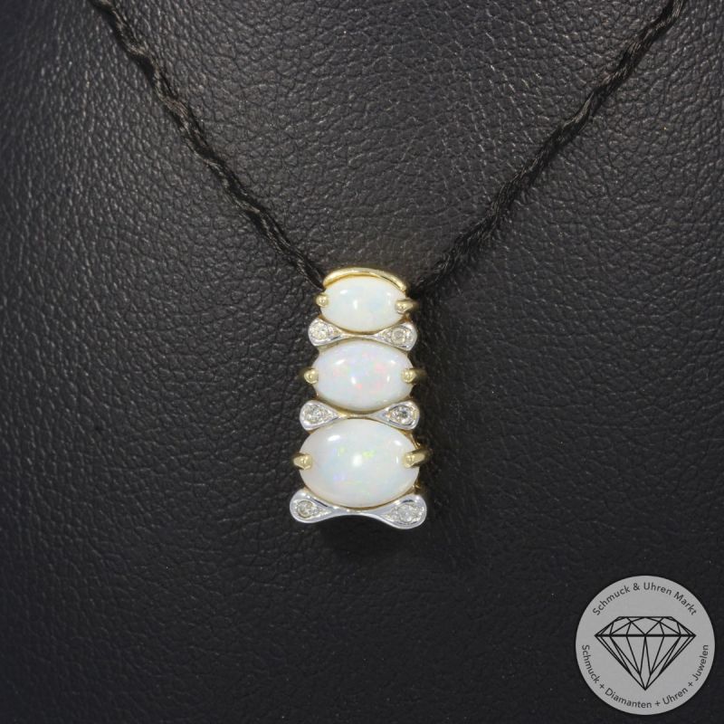 Wert 500 € Brillant Opal Anhänger in 585er 14 K Gelbgold - 102013