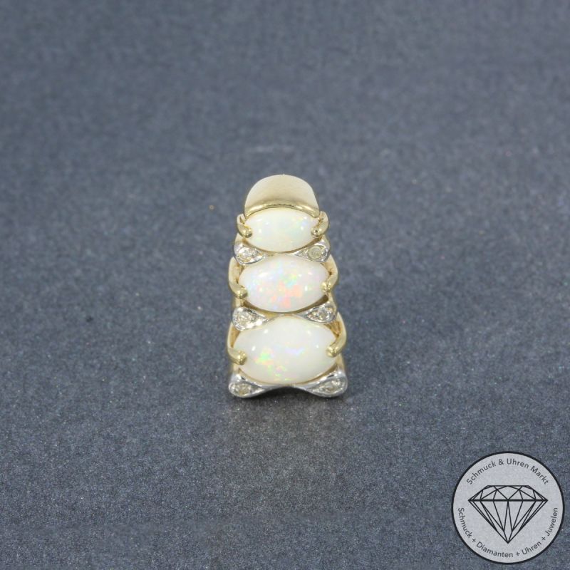Wert 500 € Brillant Opal Anhänger in 585er 14 K Gelbgold - 102013