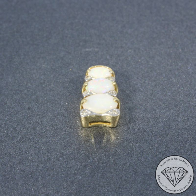 Wert 500 € Brillant Opal Anhänger in 585er 14 K Gelbgold - 102013