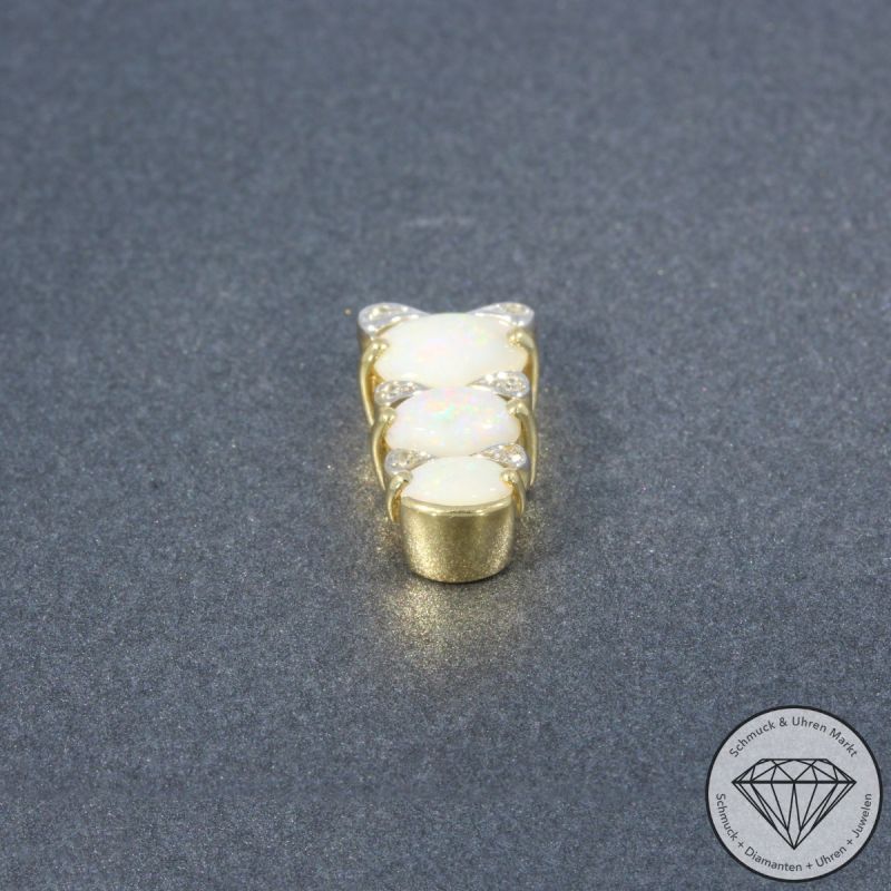Wert 500 € Brillant Opal Anhänger in 585er 14 K Gelbgold - 102013