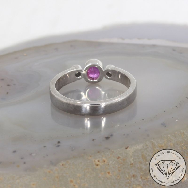 Wert 1850 € Brillant Rubin Ring in 750er 18 K Weißgold - 102030