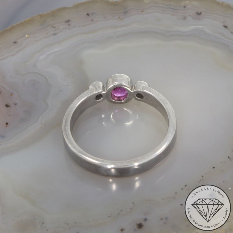 Wert 1850 € Brillant Rubin Ring in 750er 18 K Weißgold - 102030