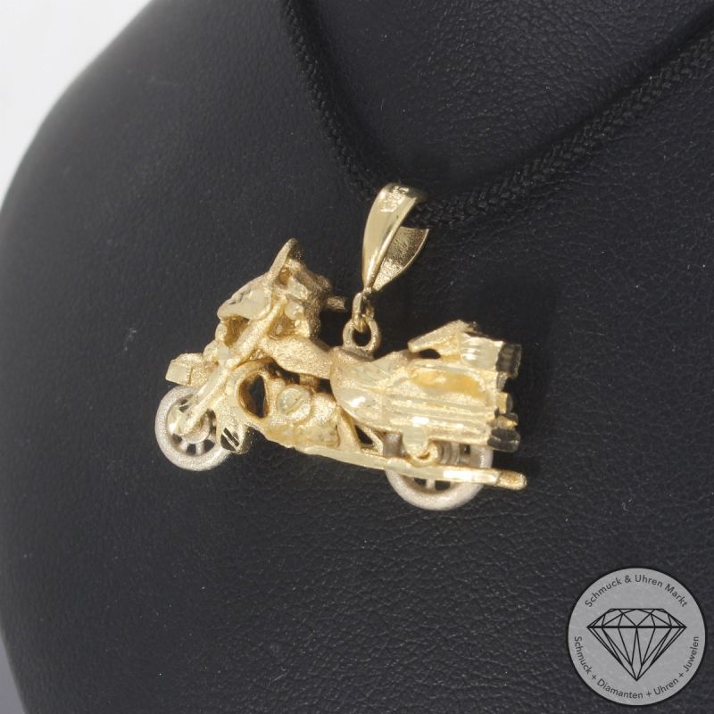 Wert 1250 € Motorrad Anhänger in 585er 14 K Gelbgold - 102031