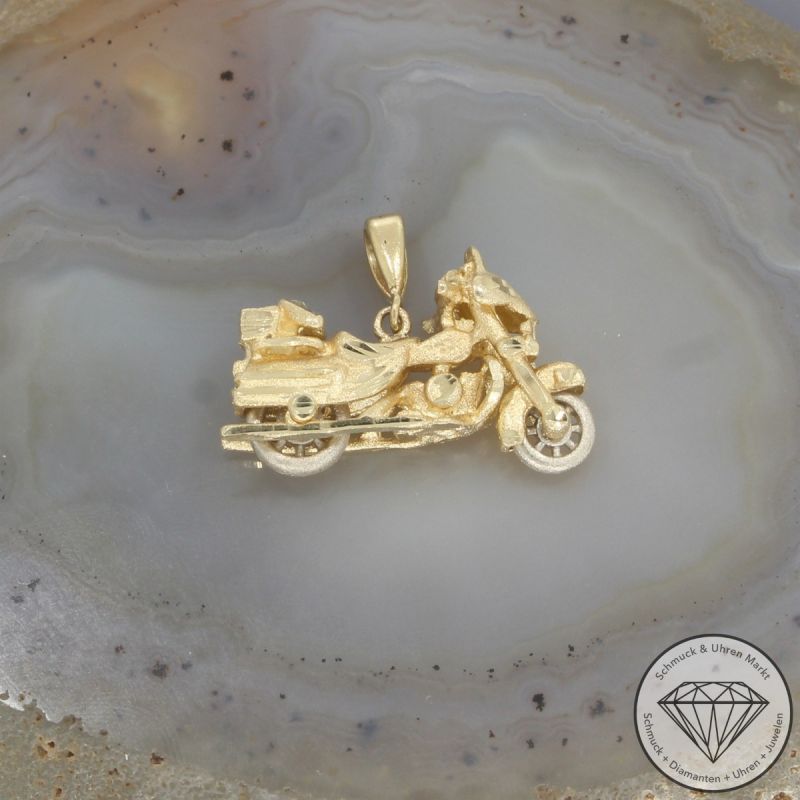 Wert 1250 € Motorrad Anhänger in 585er 14 K Gelbgold - 102031