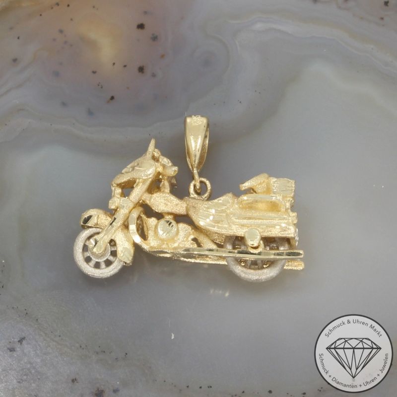 Wert 1250 € Motorrad Anhänger in 585er 14 K Gelbgold - 102031