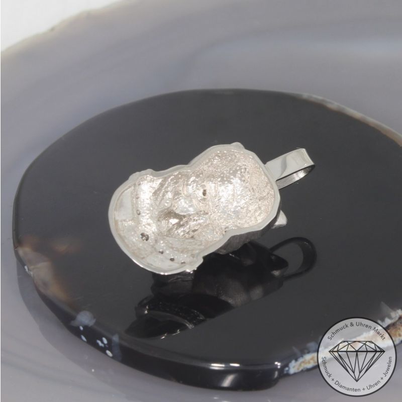 Wert 4350 € Brillant Anhänger Raubkatze (ca. 0,15 carat) in 750er 18 K Weißgold - 102032