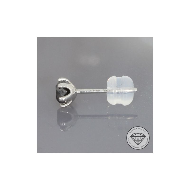 Wert 610 € schwarze Diamant Ohrringe (1,00 carat) in 900er Platin - H1857