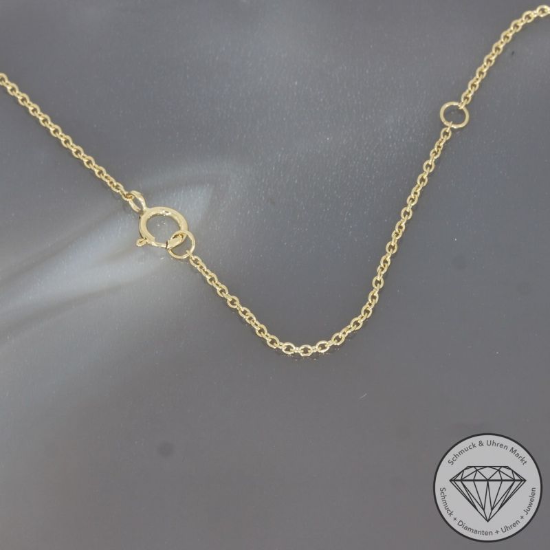 Wert 1490 € Brillant Anhänger & Kette (0,16 carat) in 585er 14 K Gelbgold - H1867