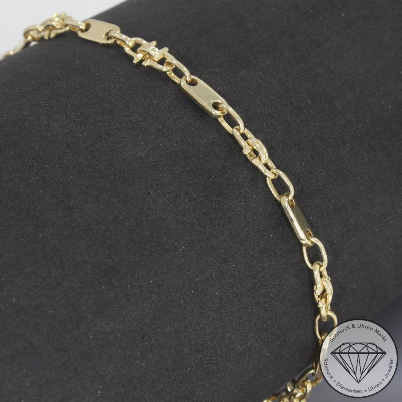 Wert 1290 € Plättchen Steigbügel Armband (7,1g) in 585er 14 K Gelbgold - 102242