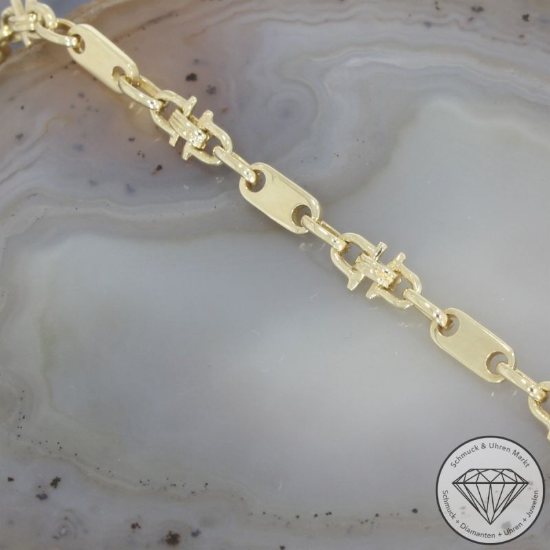 Wert 1290 € Plättchen Steigbügel Armband (7,1g) in 585er 14 K Gelbgold - 102242