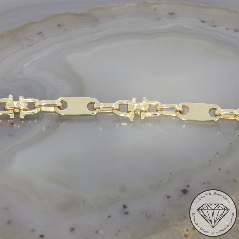 Wert 1290 € Plättchen Steigbügel Armband (7,1g) in 585er 14 K Gelbgold - 102242