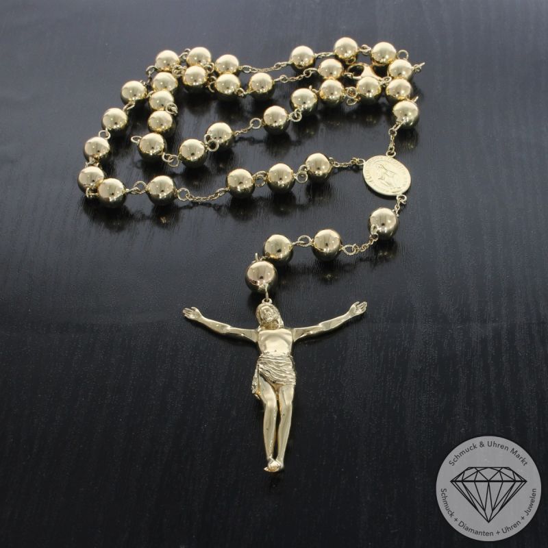Wert 9550 € Rosenkranz Kette in 585er 14 K Gelbgold - 102268