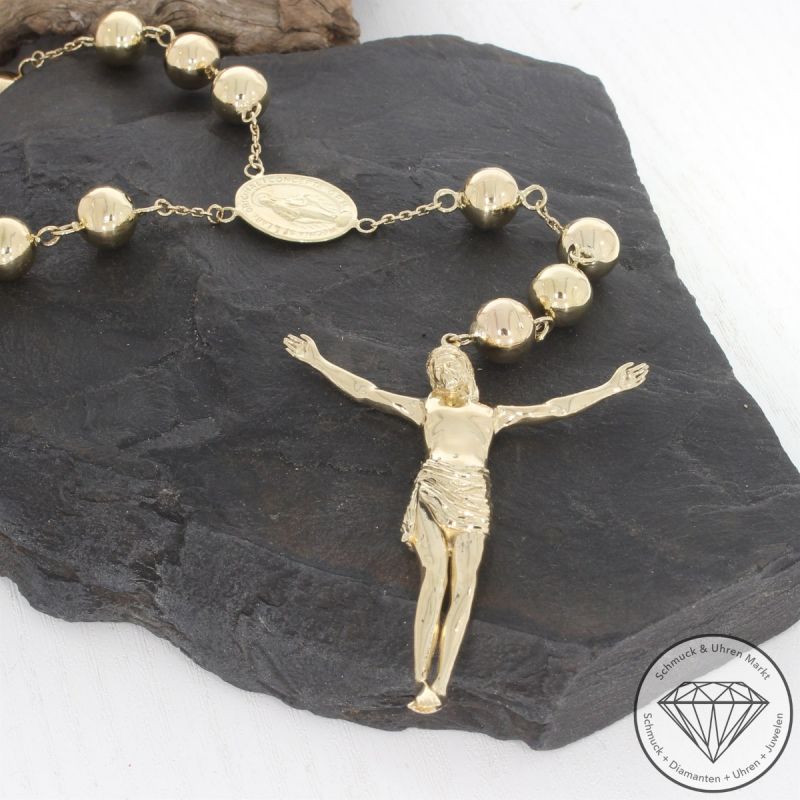 Wert 9550 € Rosenkranz Kette in 585er 14 K Gelbgold - 102268