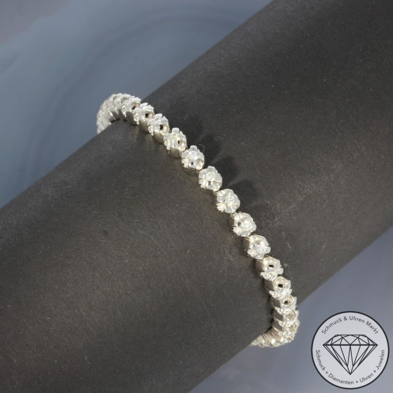 Wert 6750 € Brillant Tennis Armband (ca. 0,88 carat) in 750er 18 K Weißgold - 102274