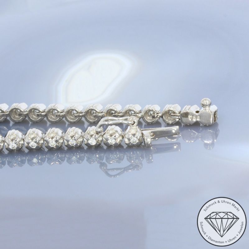 Wert 6750 € Brillant Tennis Armband (ca. 0,88 carat) in 750er 18 K Weißgold - 102274