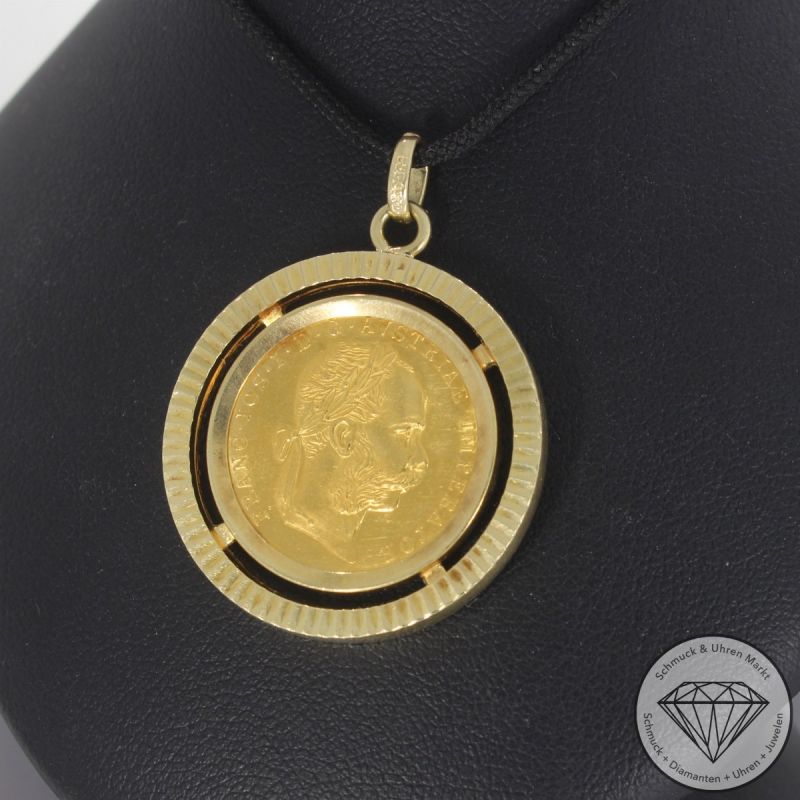 Wert 1390 € Münz Anhänger Dukate 585er/14 K und 986er/23,6 K Gelb Gold Länge 3,5 cm – 102410