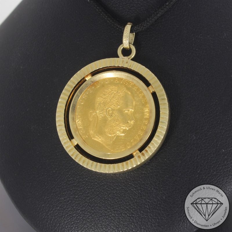 Wert 1390 € Münz Anhänger Dukate 585er/14 K und 986er/23,6 K Gelb Gold Länge 3,5 cm – 102410