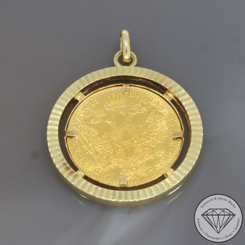 Wert 1390 € Münz Anhänger Dukate 585er/14 K und 986er/23,6 K Gelb Gold Länge 3,5 cm – 102410