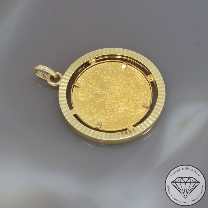 Wert 1390 € Münz Anhänger Dukate 585er/14 K und 986er/23,6 K Gelb Gold Länge 3,5 cm – 102410