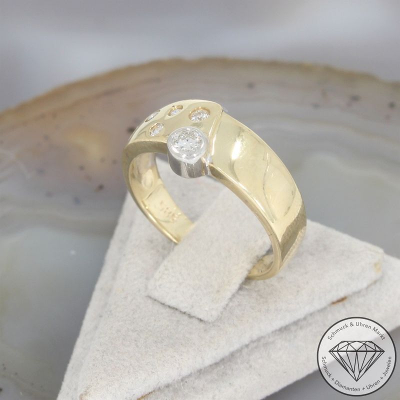 Wert 1490 € Brillant Ring (ca. 0,18 carat) in 585er 14 K Gelbgold - 102456