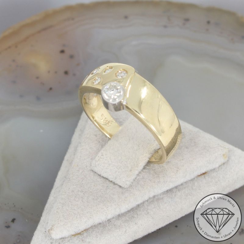 Wert 1490 € Brillant Ring (ca. 0,18 carat) in 585er 14 K Gelbgold - 102456