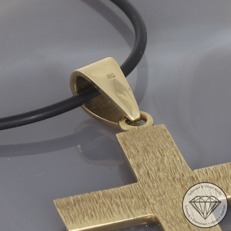 Wert 11900 € Brillant Anhänger Kreuz (ca. 3,20 carat) in 585er 14 K Gelbgold - 102544