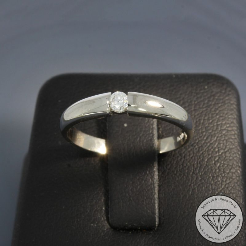 Wert 890 € CHRIST Solitär Brillant Ring (ca. 0,10 carat) in 585er 14 K Weißgold - 102556