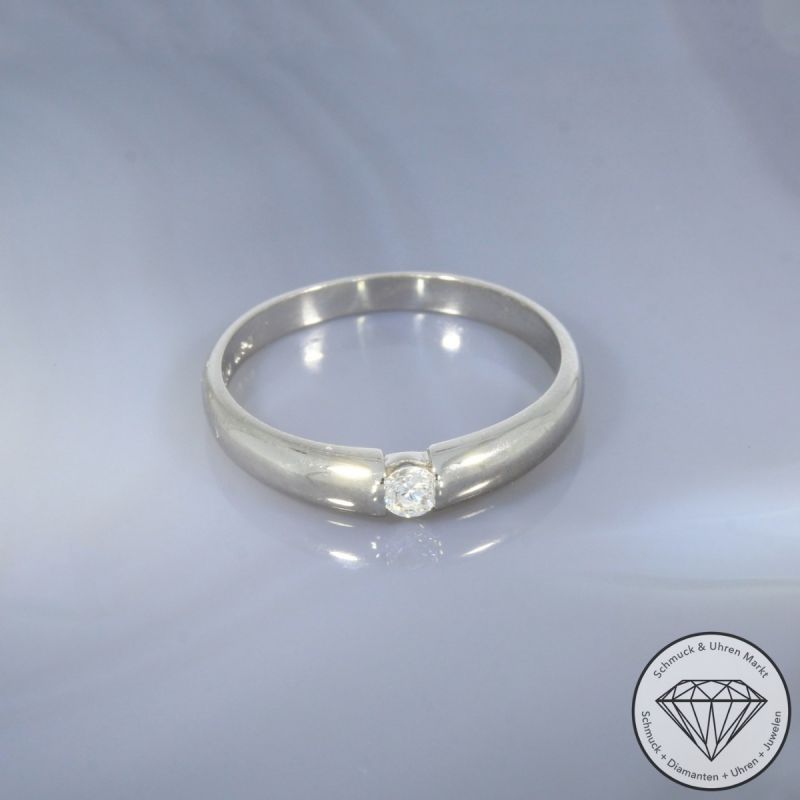 Wert 890 € CHRIST Solitär Brillant Ring (ca. 0,10 carat) in 585er 14 K Weißgold - 102556