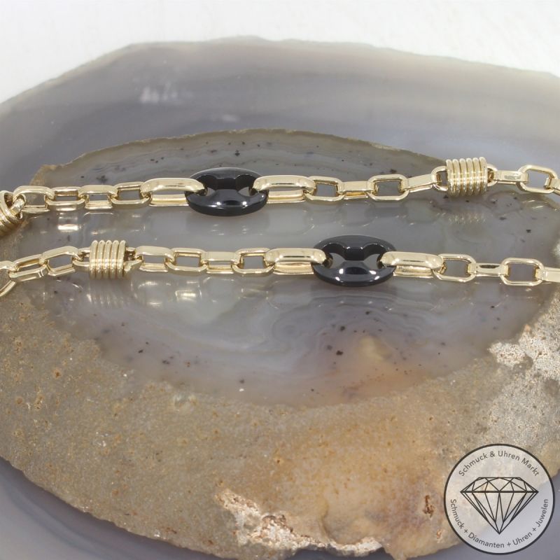 Wert 4500 € Onyx Collier in 585er 14 K Gelbgold - 102636